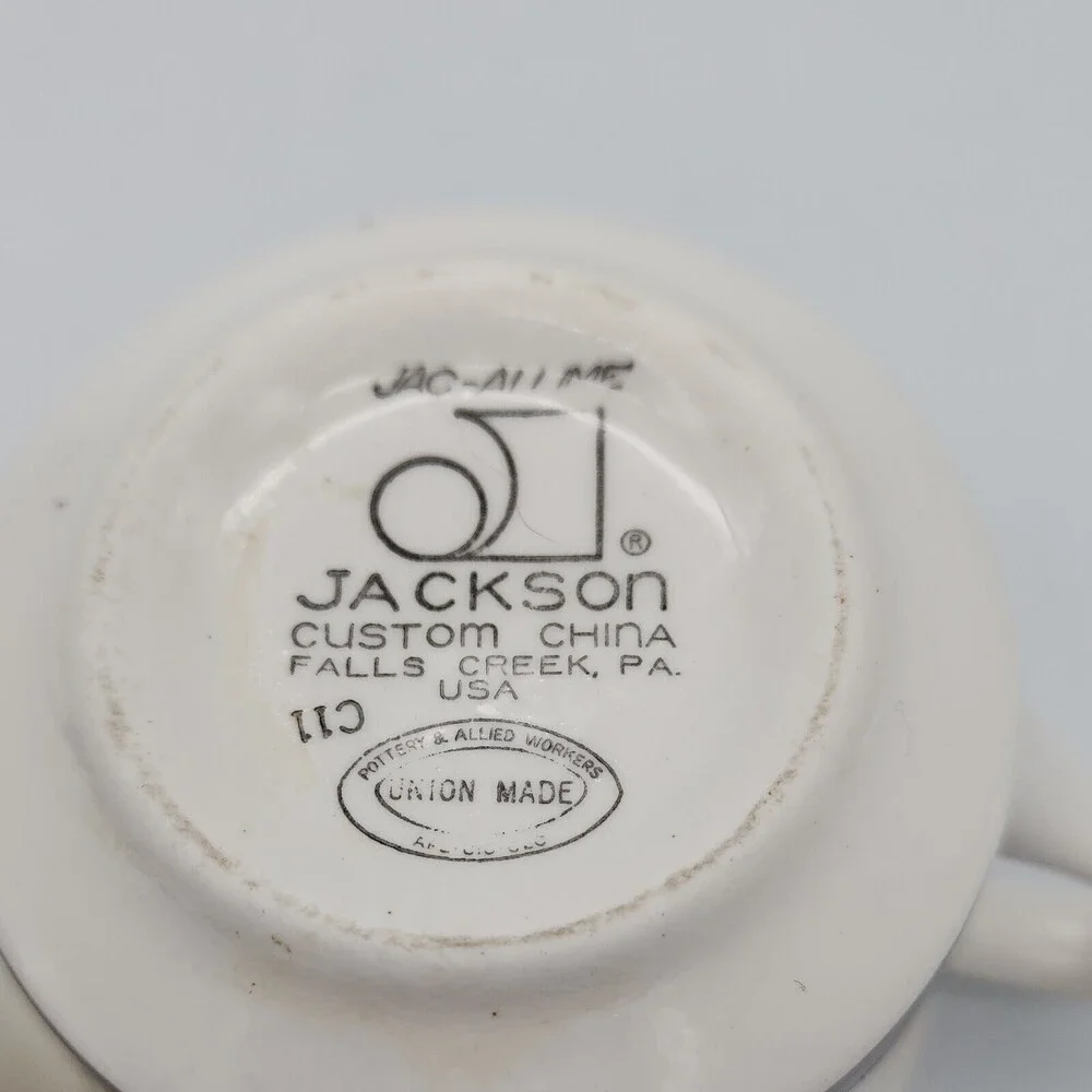 Jackson Custom China Restaurant Ware Jac-allme Coffee Cups Union Made
